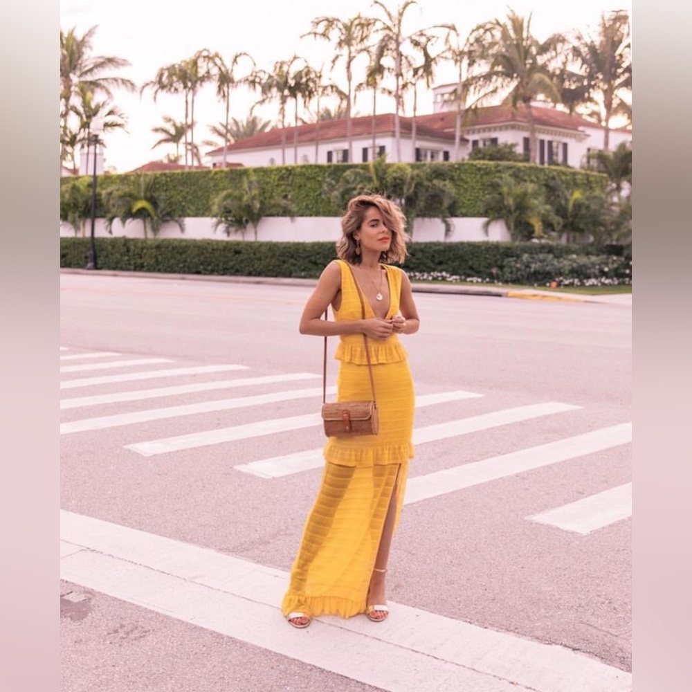 Night Walker yellow maxi dress S